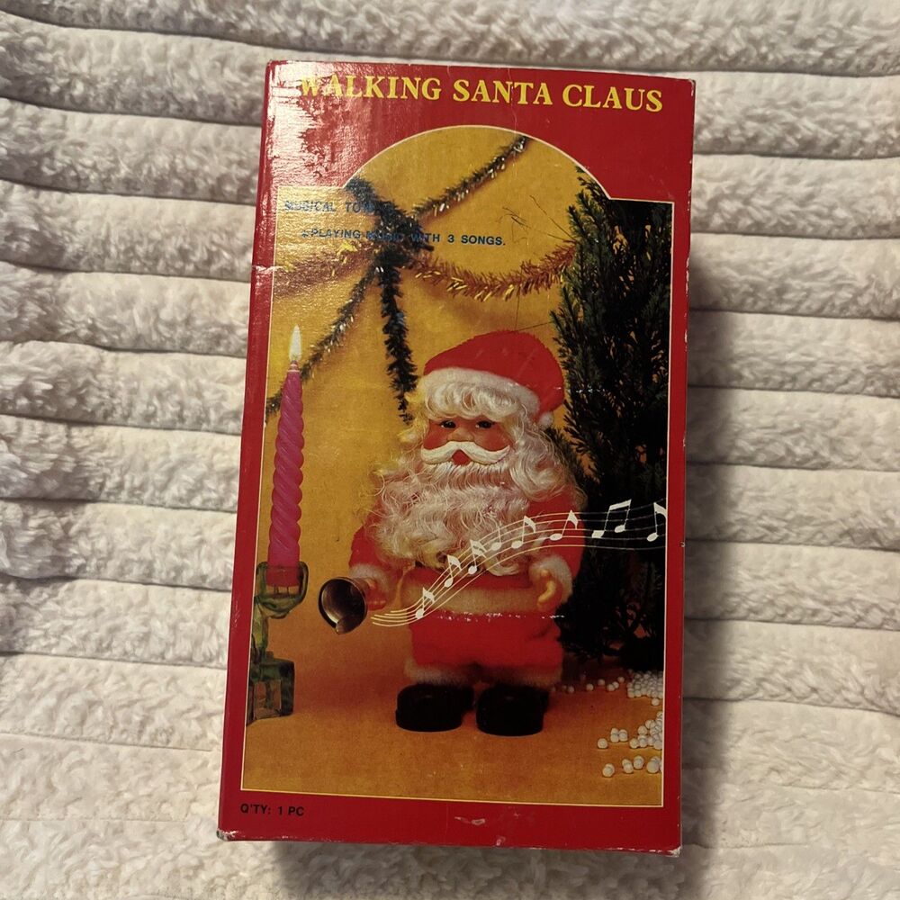 Walking Santa Claus With Multifunctions and I.C. Music Christmas  w/Bell 1970's - Picture 3 of 11
